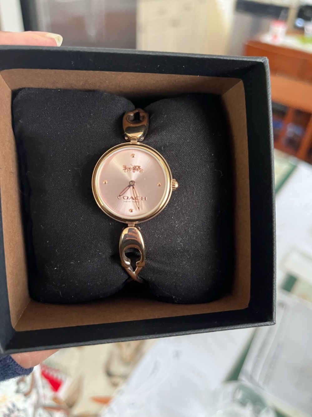 COACH Rose Gold Bracelet Watch with Blush Dial